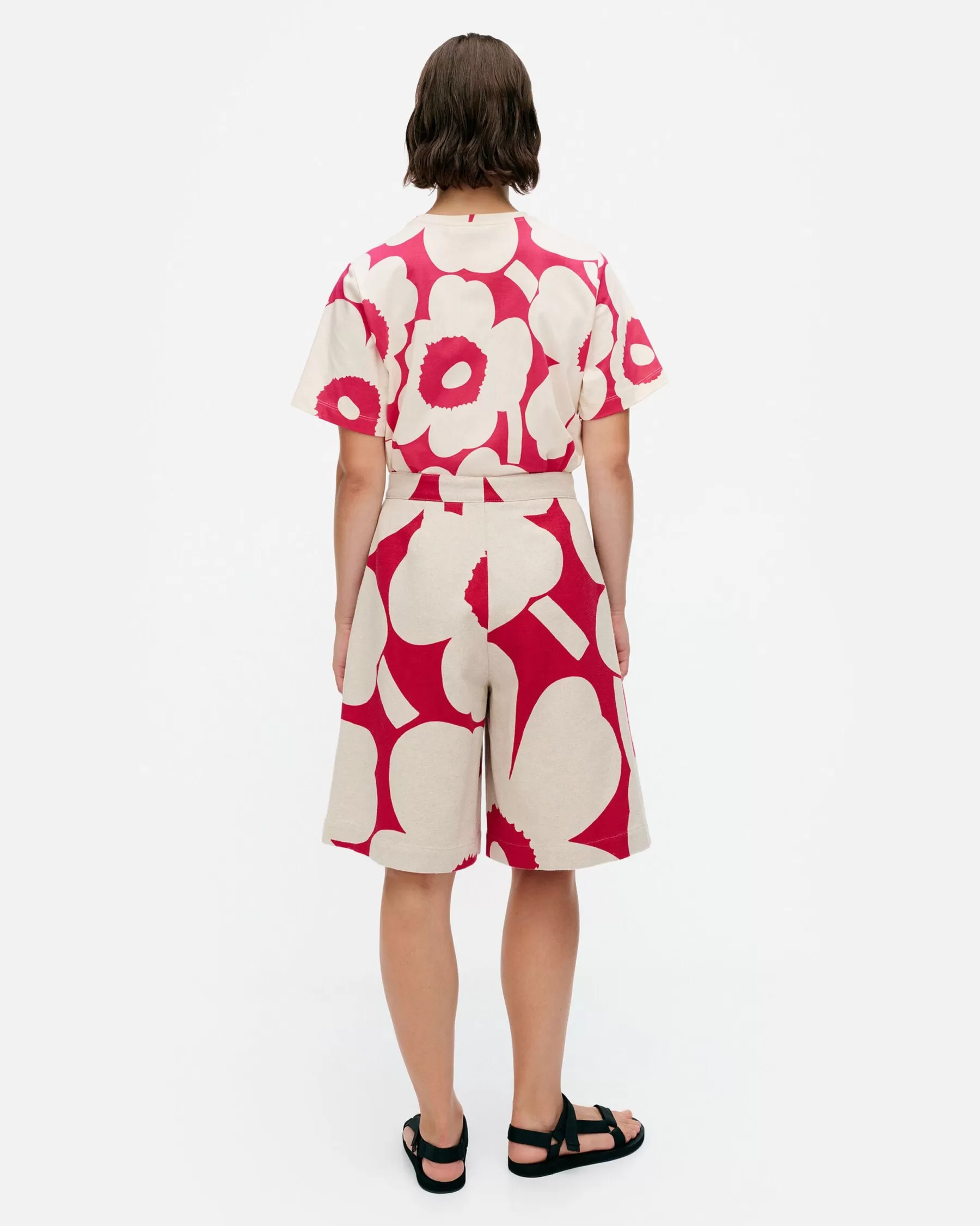 Store Marimekko Hyu00F6Ky Unikko Puuvillapellavashortsit