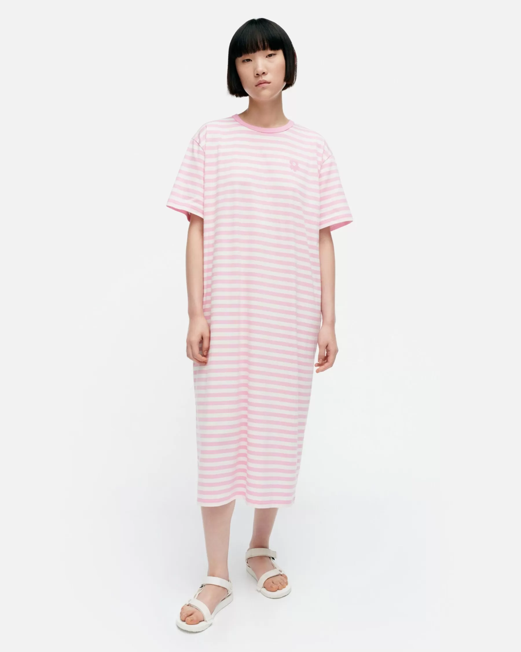 Sale Marimekko Kioski Tasaraita Oversized Trikoomekko